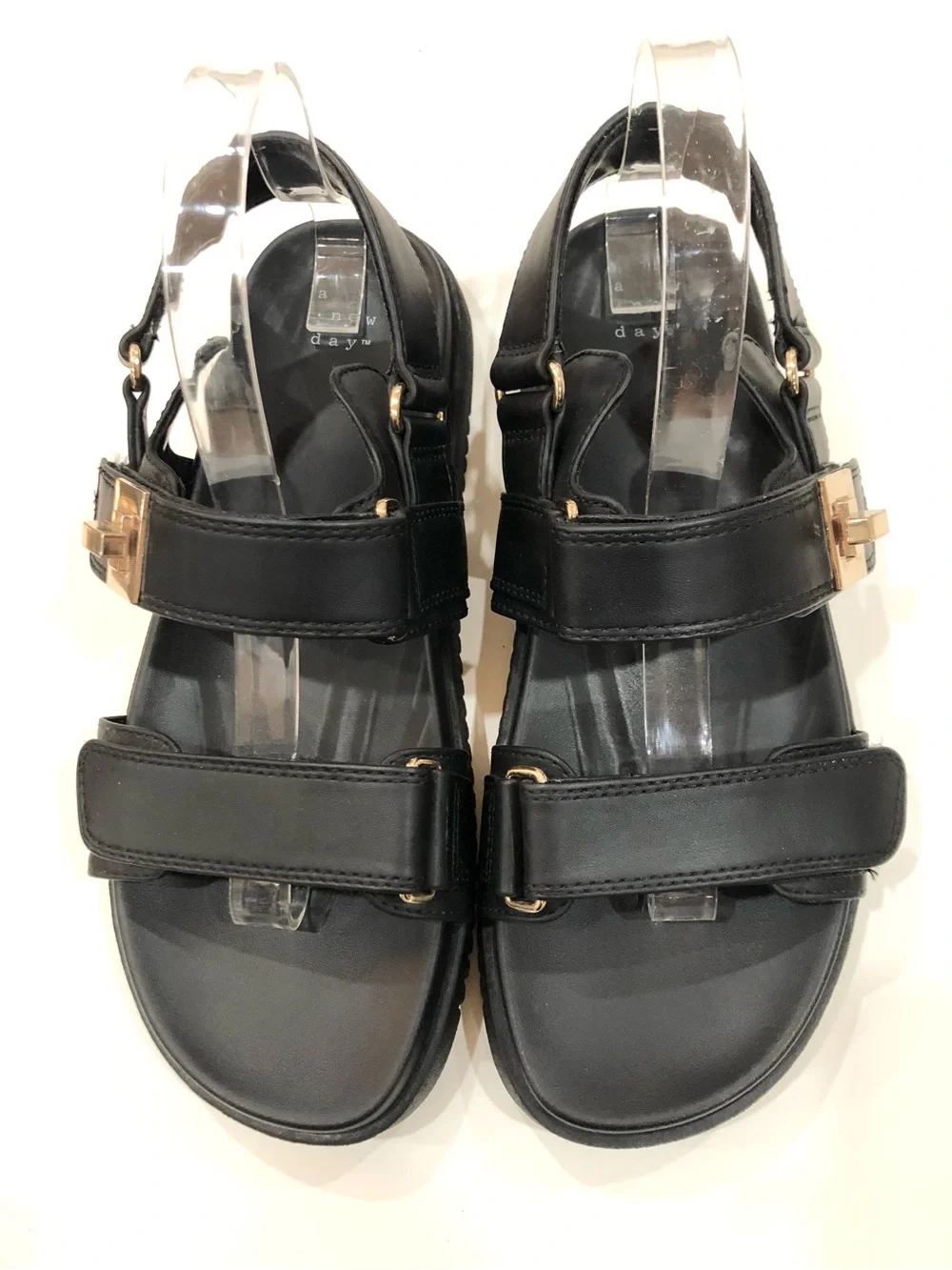 Black Buckle Sandals